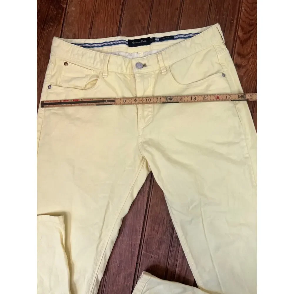 Women’s Massimo Dutti Pants bold Yellow Cotton straight leg